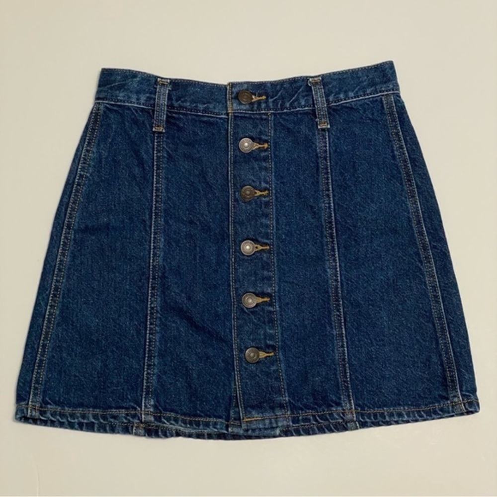 Levi's Blue Denim Button Up Skirt 25 Western Rodeo